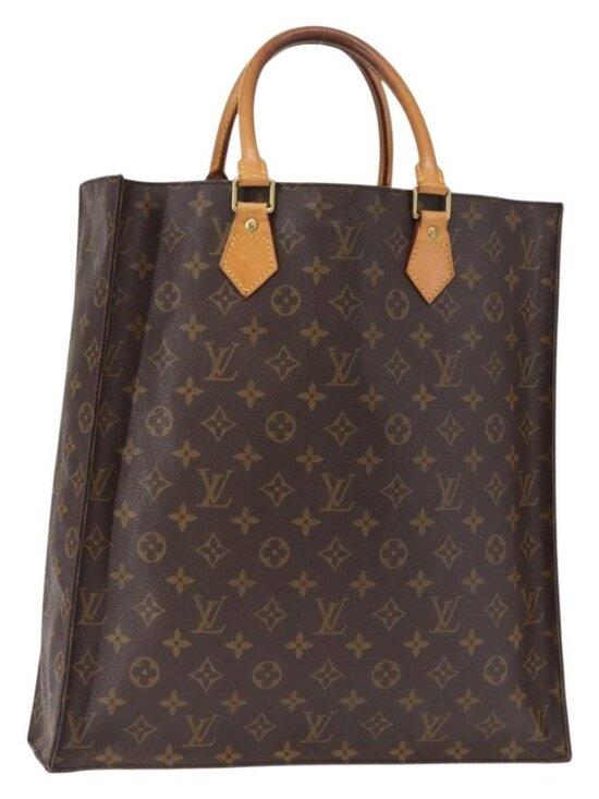 Louis Vuitton Handbags - LOUIS VUITTON Monogram Sac Plat Hand Bag M51140 LV Auth 163558